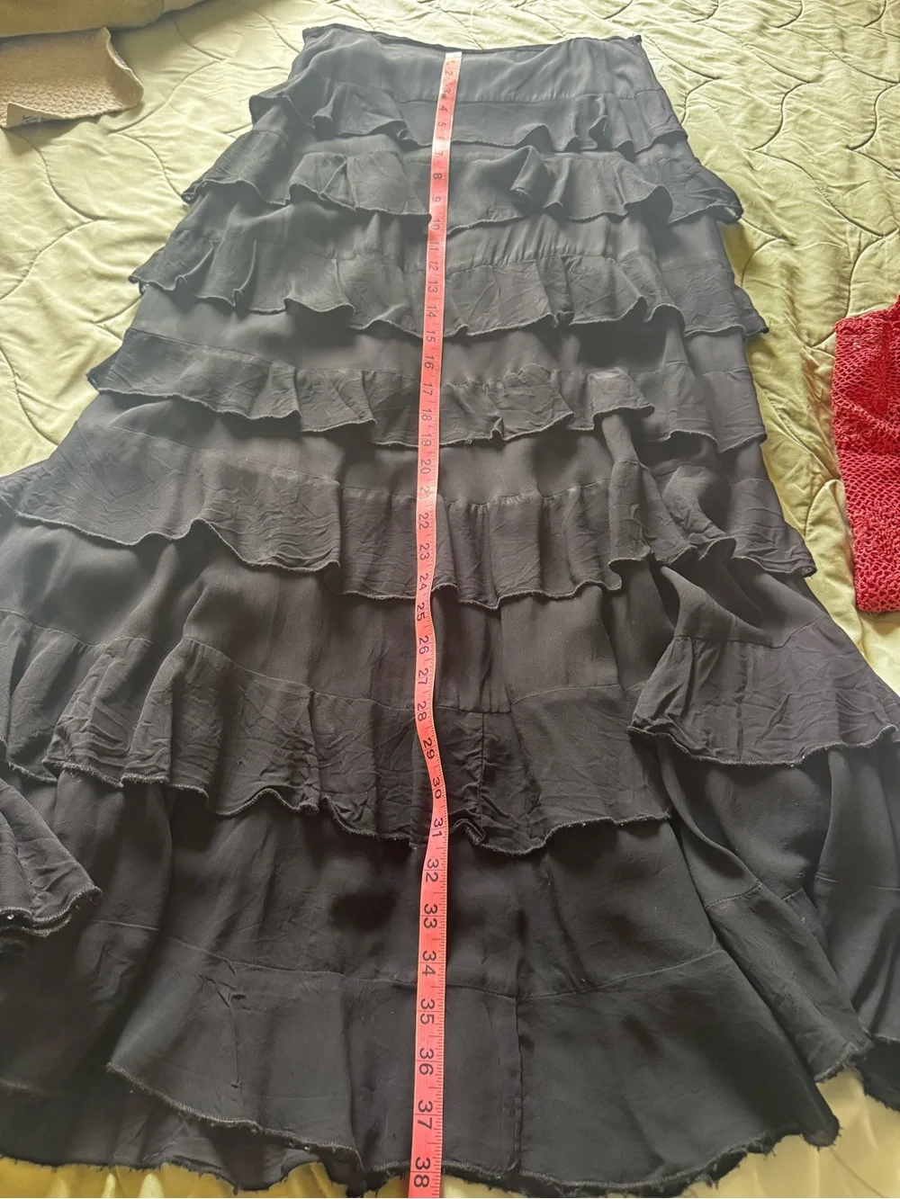 Marikka Nakk Women's Black Tiered Ruffle Maxi Skirt - Picture 8 of 8